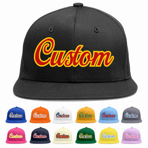 Custom Black Red-Yellow Casual Sport Baseball Cap