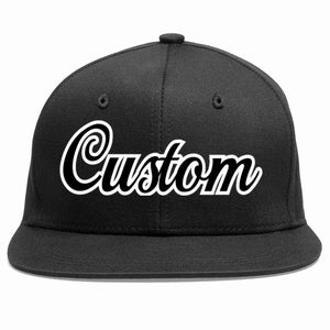 Custom Black Black-White Casual Sport Baseball Cap