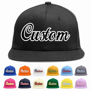 Custom Black Black-White Casual Sport Baseball Cap