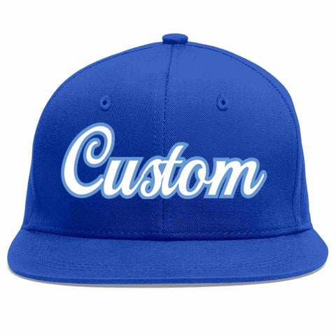 Custom Royal White-Light Blue Casual Sport Baseball Cap