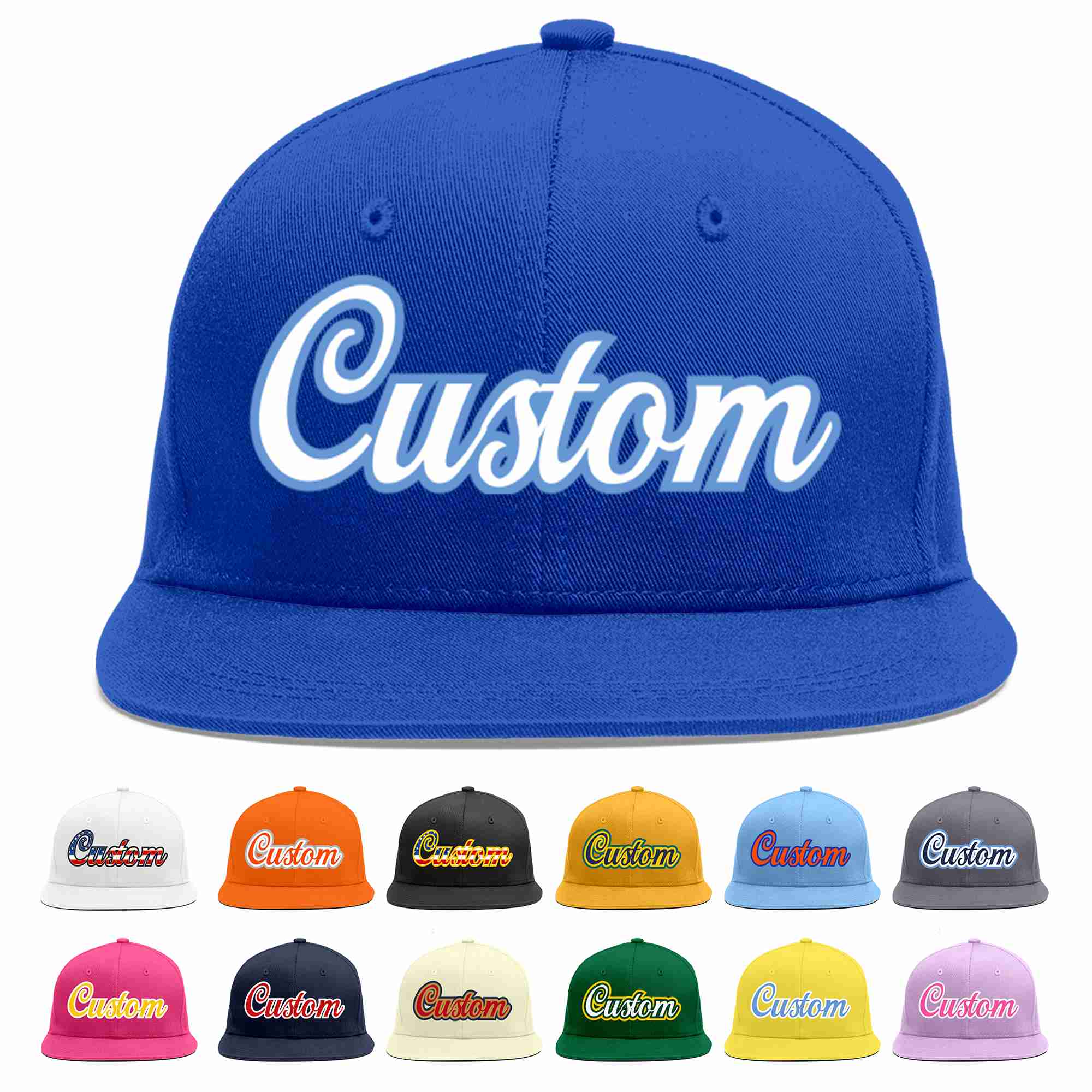 Casquette de baseball de sport décontractée, personnalisée, Royal, blanc-bleu clair