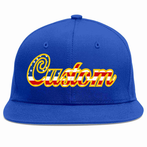 Custom Royal USA-Gold Casual Sport Baseball Cap