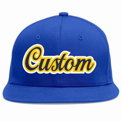 Custom Royal Navy-Gold Casual Sport Baseball Cap