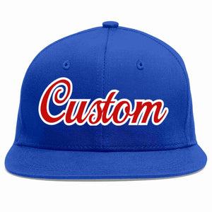 Custom Royal Red-White Casual Sport Baseball Cap