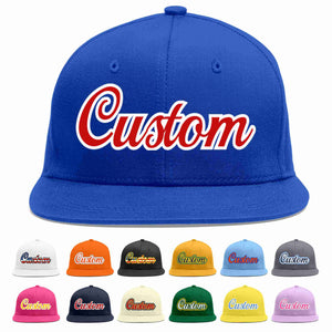 Custom Royal Red-White Casual Sport Baseball Cap