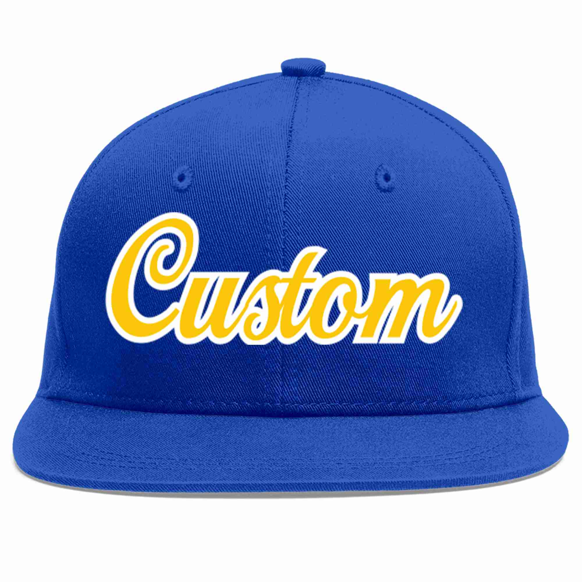 Casquette de baseball sport décontractée Royal Gold-White personnalisée