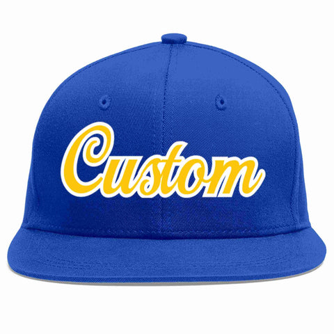 Custom Royal Gold-White Casual Sport Baseball Cap
