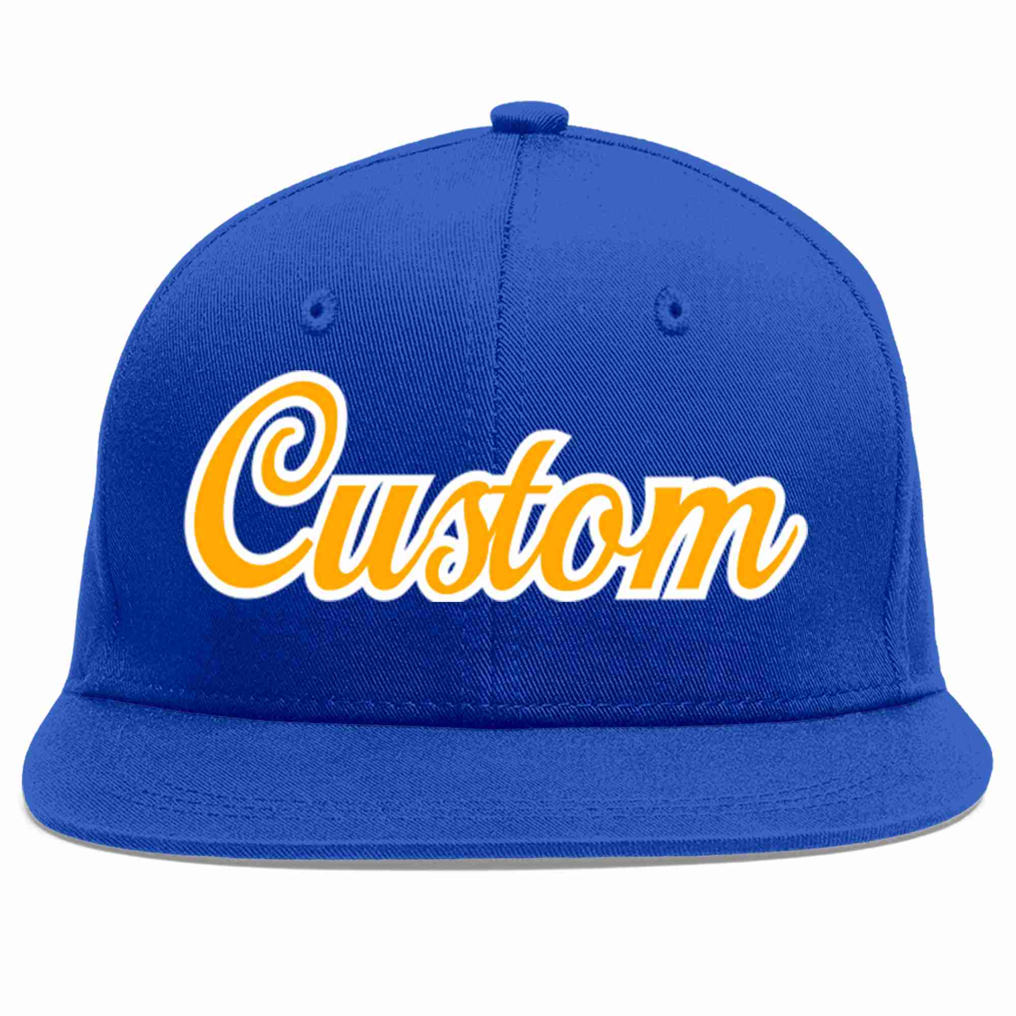 Casquette de baseball sport décontractée jaune-blanc royal personnalisée