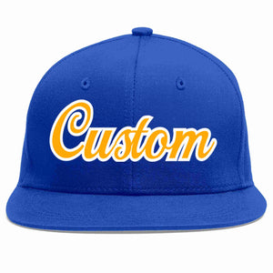 Custom Royal Yellow-White Casual Sport Baseball Cap