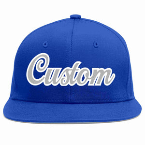 Custom Royal Gray-White Casual Sport Baseball Cap