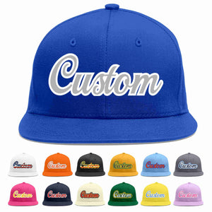 Custom Royal Gray-White Casual Sport Baseball Cap