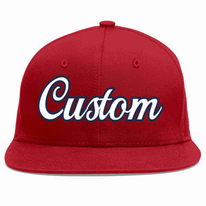 Custom Red White-Navy Casual Sport Baseball Cap