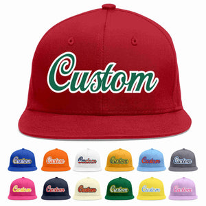 Custom Red Kelly Green-White Casual Sport Baseball Cap