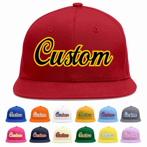 Custom Red Black-Gold Casual Sport Baseball Cap