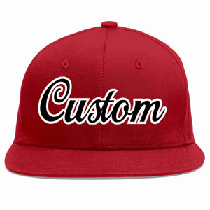 Casquette de baseball sport décontractée rouge noir-blanc personnalisée