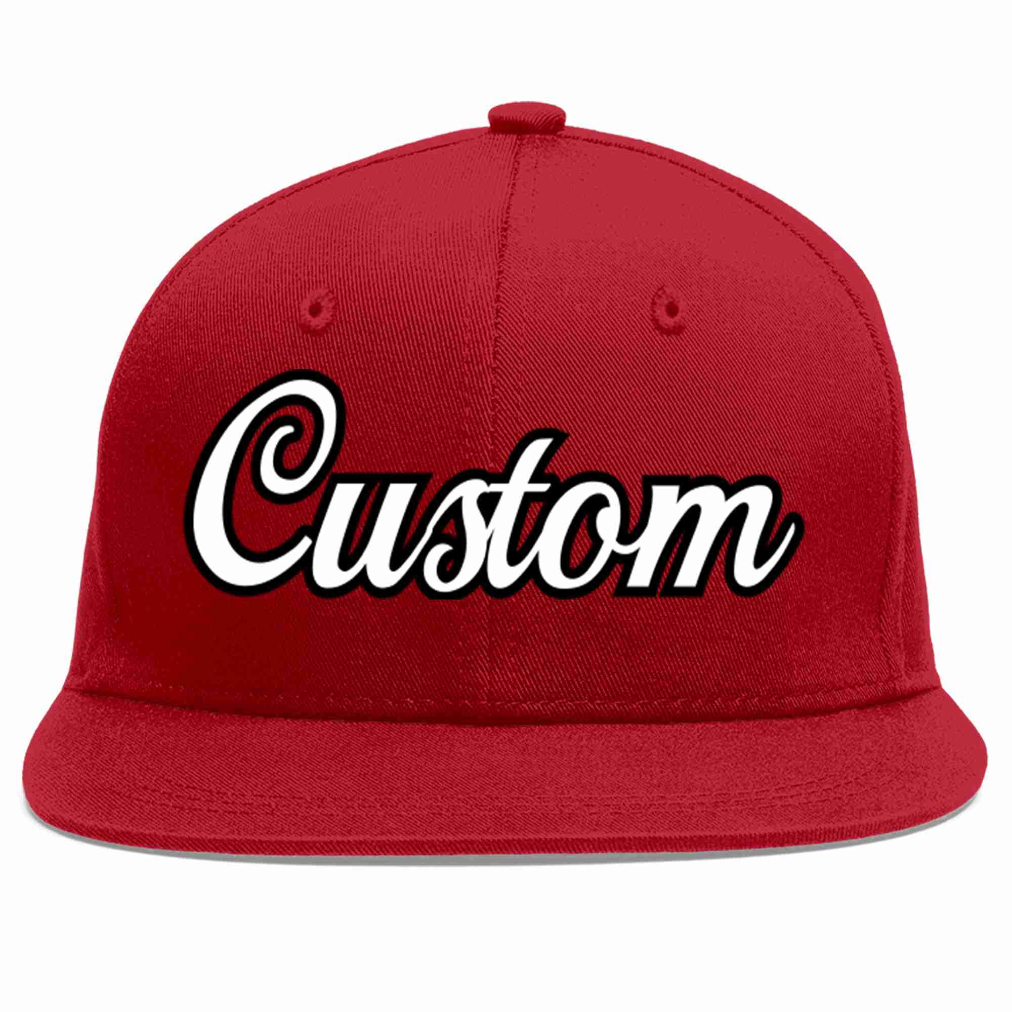 Casquette de baseball sport décontractée rouge blanc-noir personnalisée