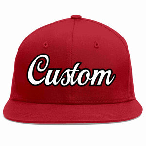 Custom Red White-Black Casual Sport Baseball Cap