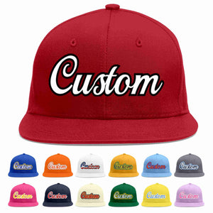 Custom Red White-Black Casual Sport Baseball Cap