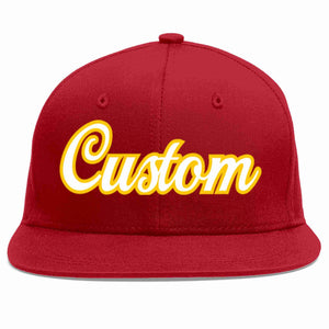 Casquette de baseball sport décontractée rouge blanc-or personnalisée