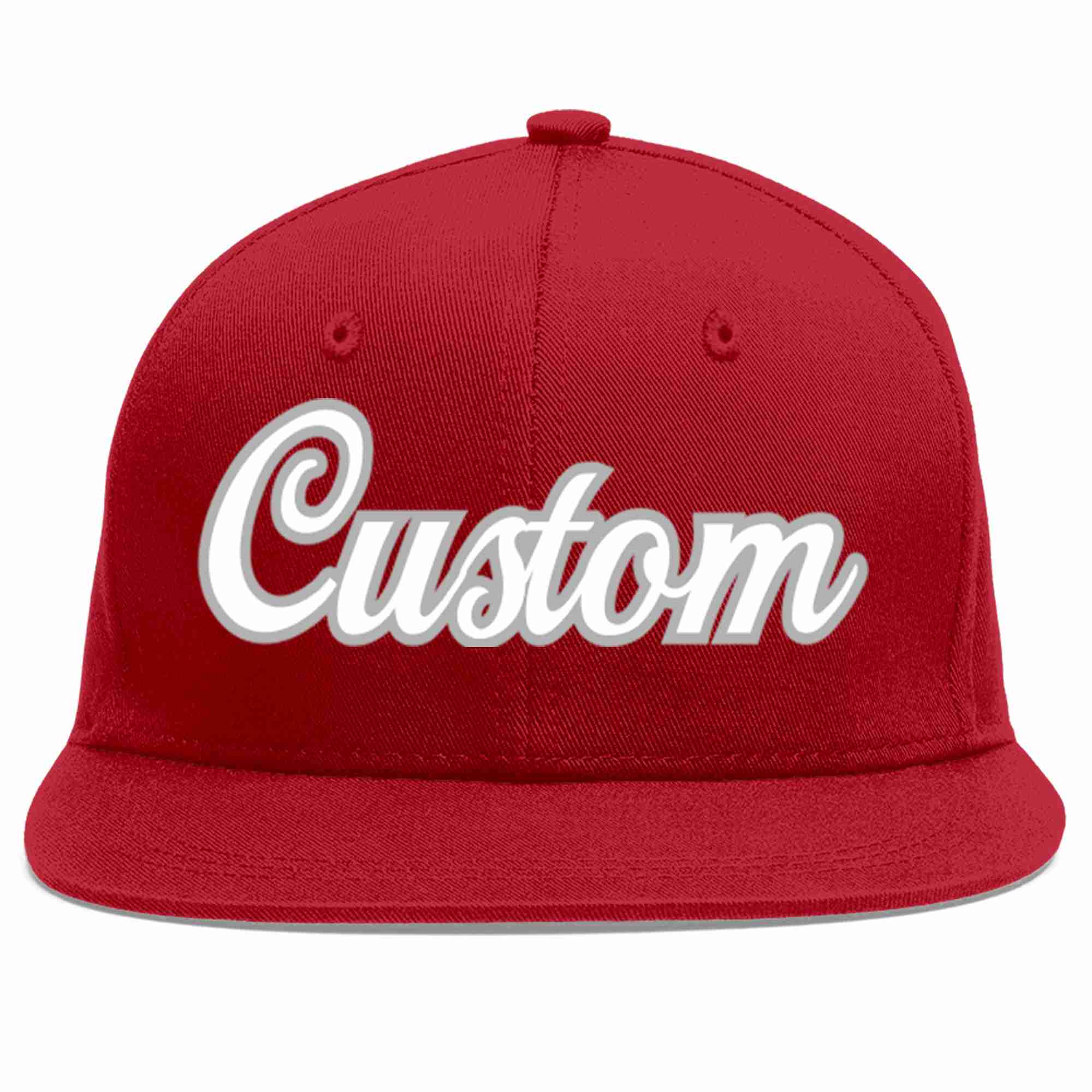 Casquette de baseball sport décontractée rouge blanc-gris personnalisée