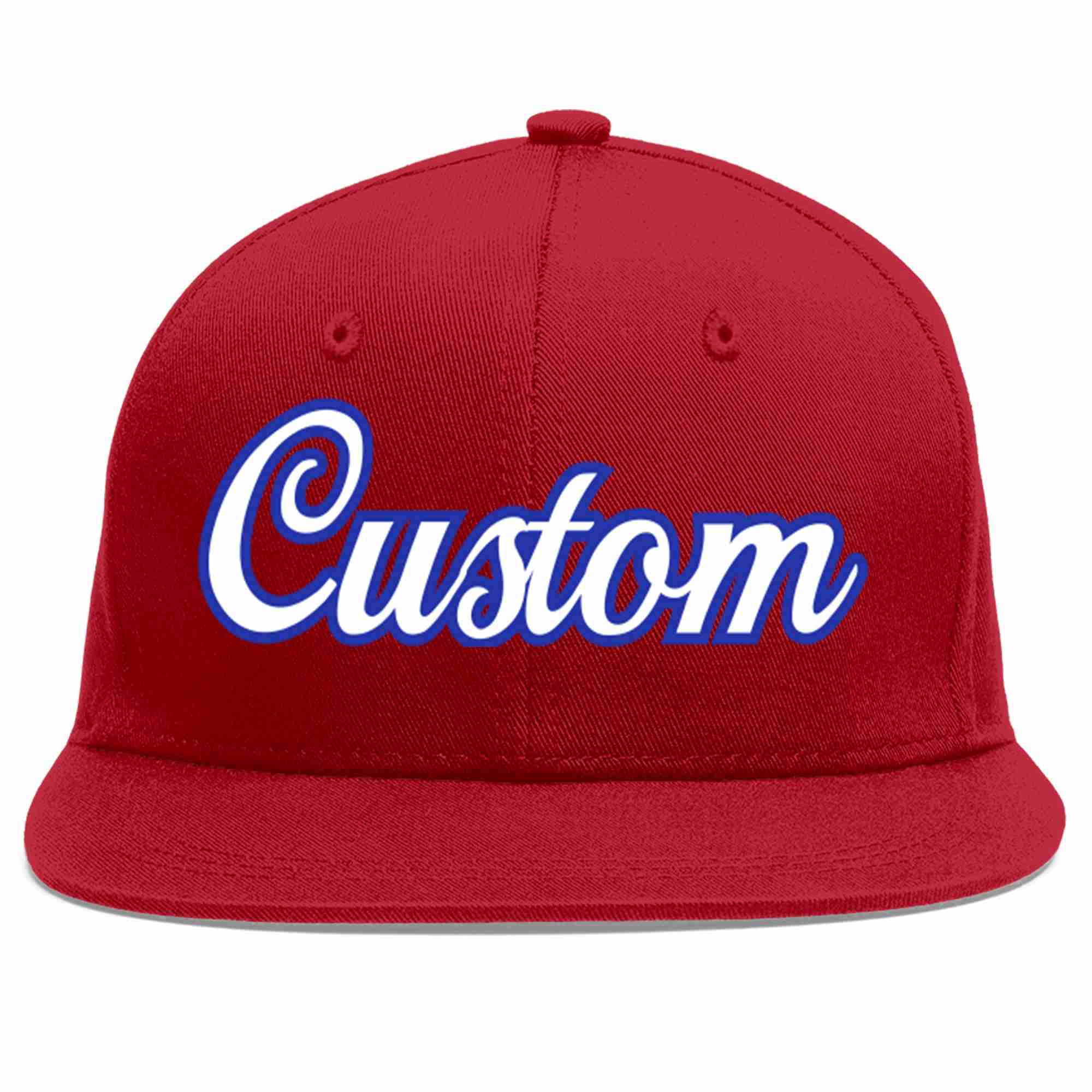 Casquette de baseball sport décontractée rouge blanc-royal personnalisée