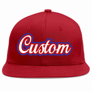 Custom Red White-Red Casual Sport Baseball Cap