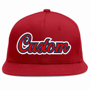 Custom Red Red-Navy Casual Sport Baseball Cap