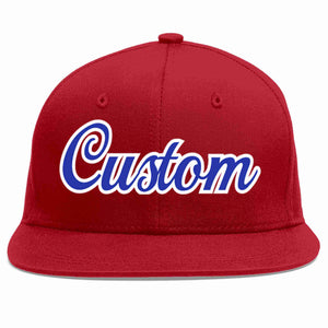 Casquette de baseball sport décontractée rouge royal-blanc personnalisée