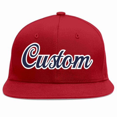 Custom Red Navy-White Casual Sport Baseball Cap