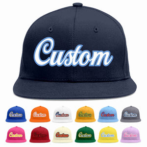 Custom Navy White-Light Blue Casual Sport Baseball Cap