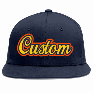 Custom Navy Gold-Navy Casual Sport Baseball Cap