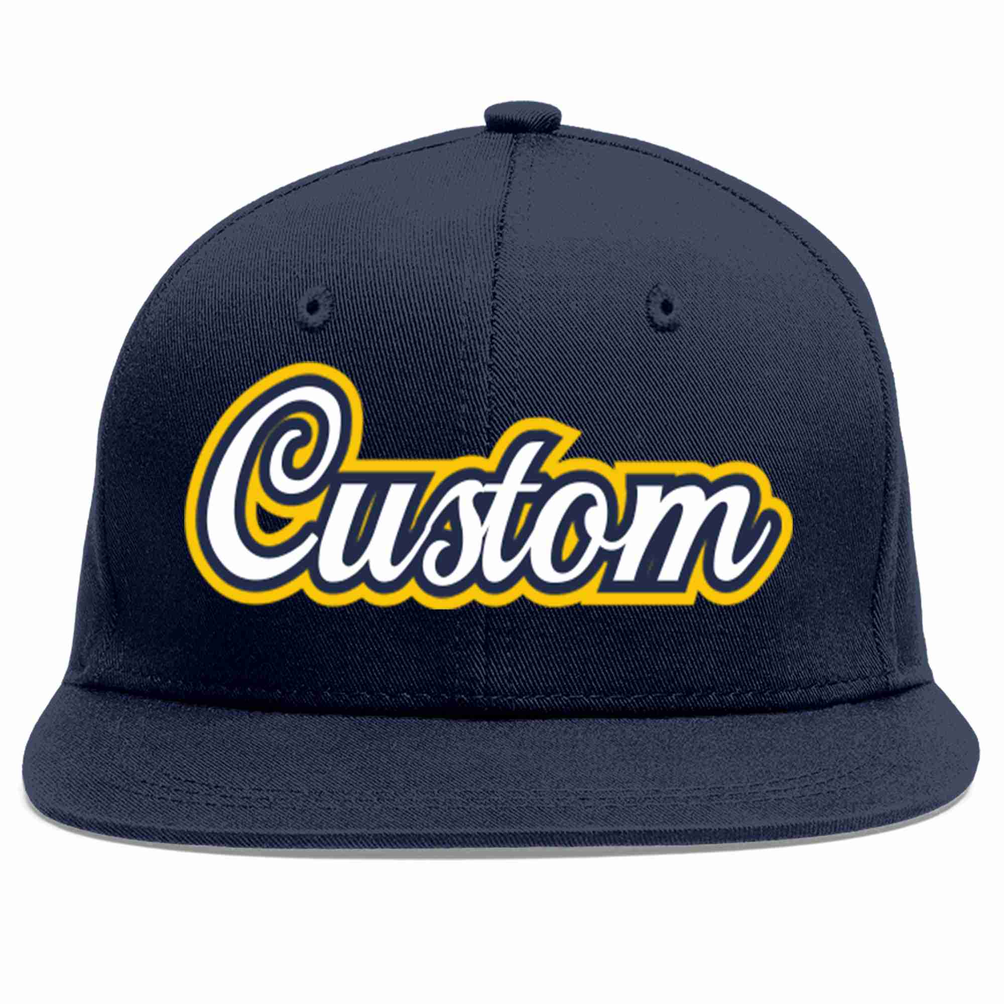 Custom Navy White-Navy Casual Sport Baseball Cap