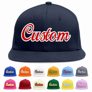 Custom Navy Red-White Casual Sport Baseball Cap