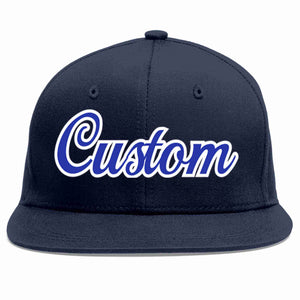 Custom Navy Royal-White Casual Sport Baseball Cap