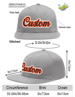 Casquette de baseball sport personnalisée gris marine-orange Flat Eaves