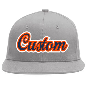 Casquette de baseball sport personnalisée gris marine-orange Flat Eaves