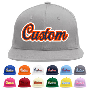 Casquette de baseball sport personnalisée gris marine-orange Flat Eaves