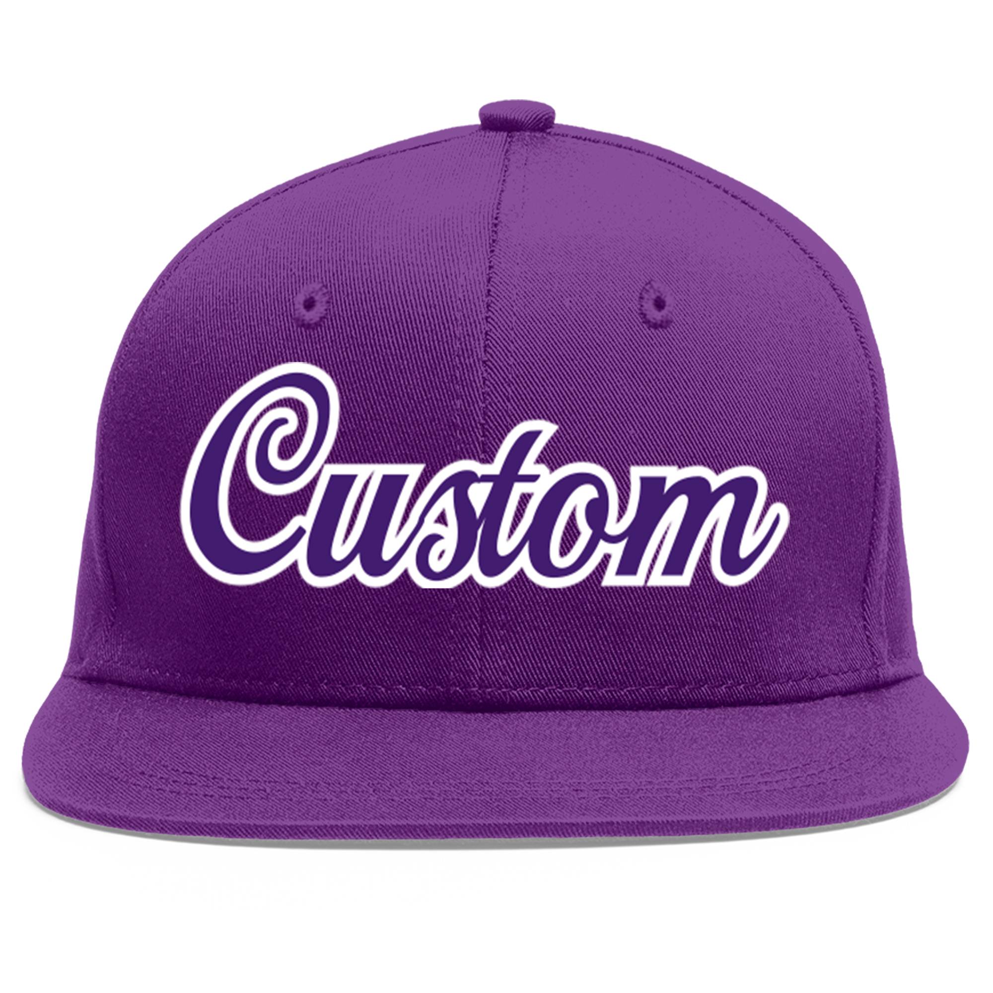 Casquette de baseball sport personnalisée violet violet-blanc Flat Eaves