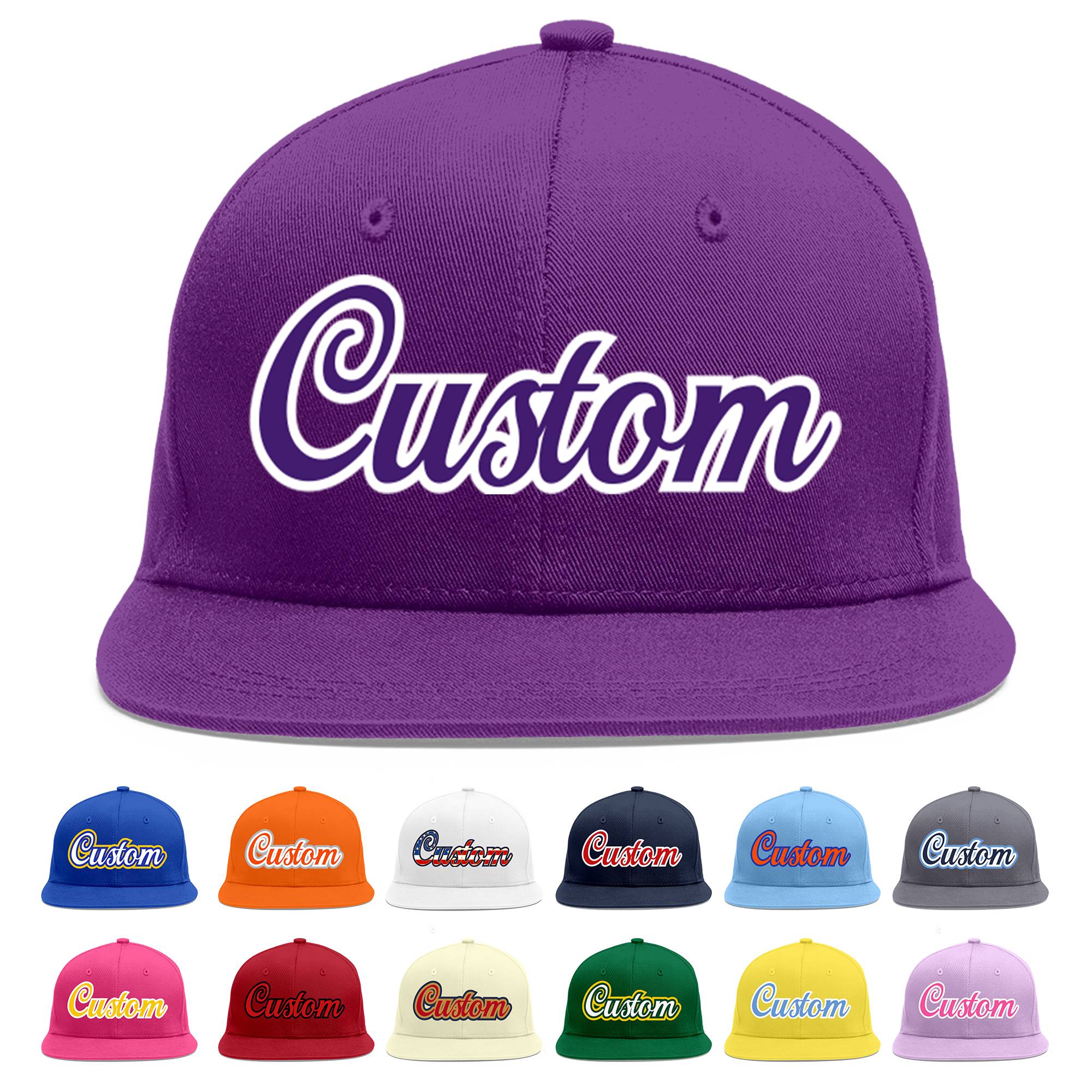 Casquette de baseball sport personnalisée violet violet-blanc Flat Eaves