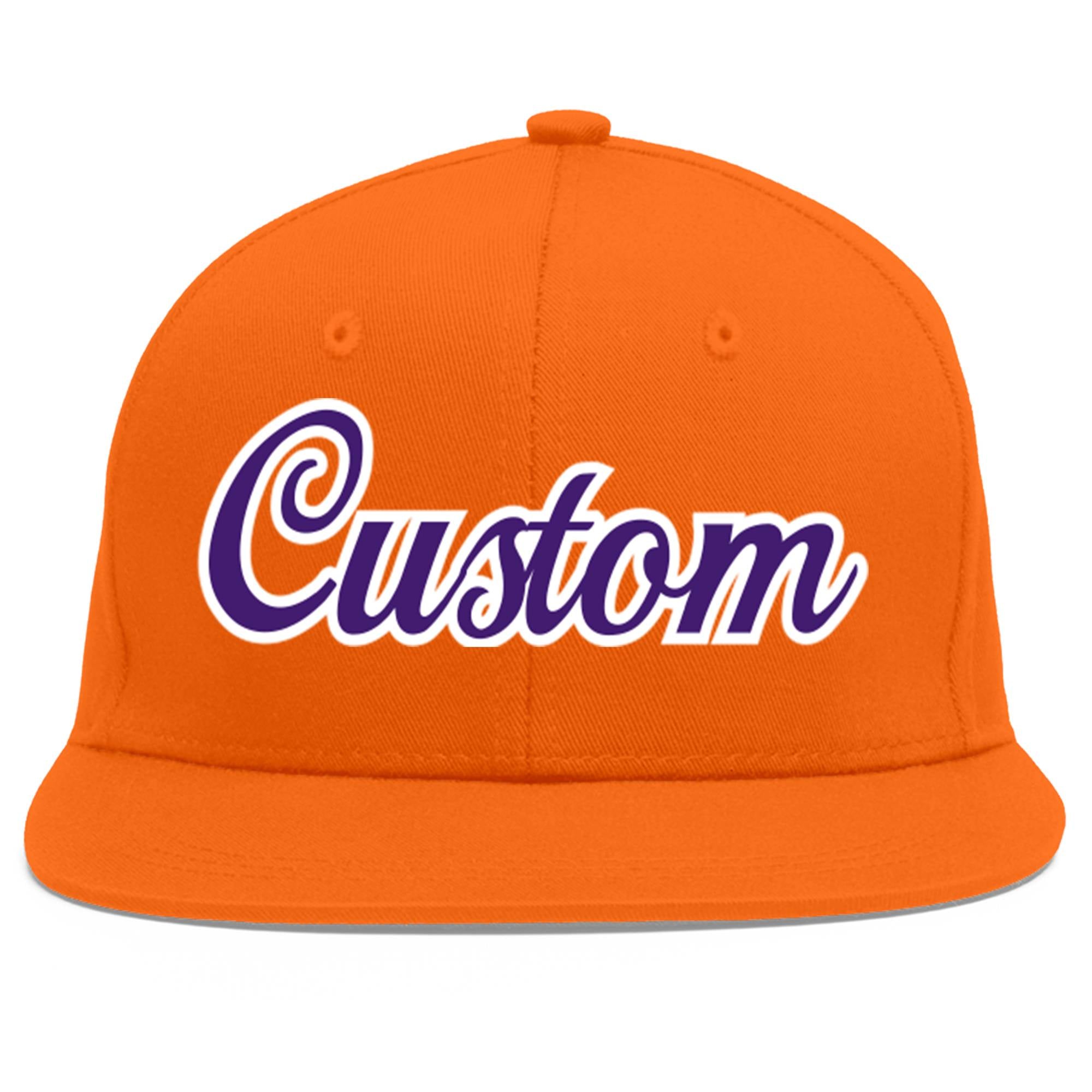 Casquette de baseball personnalisée Orange violet-blanc Flat Eaves Sport