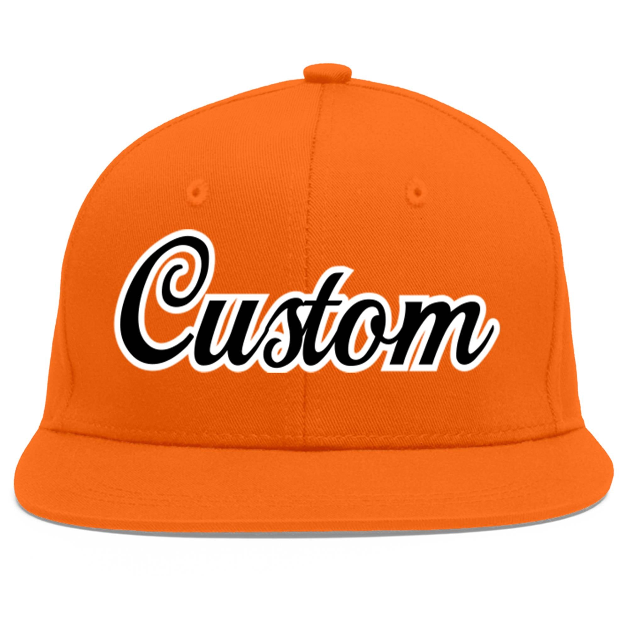 Casquette de baseball sport personnalisée orange noir-blanc