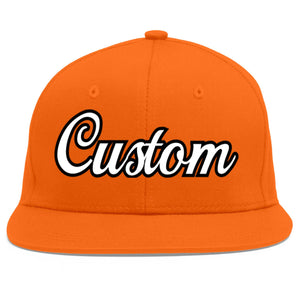 Casquette de baseball sport personnalisée orange blanc-noir Flat Eaves