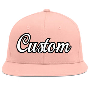 Casquette de baseball sport personnalisée rose blanc-noir Flat Eaves