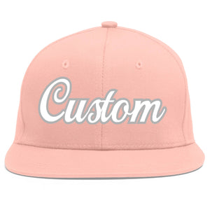 Casquette de baseball sport personnalisée rose blanc-gris Flat Eaves