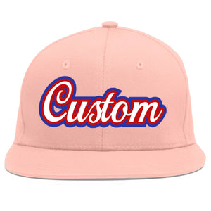 Casquette de baseball sport personnalisée rose blanc-rouge Flat Eaves