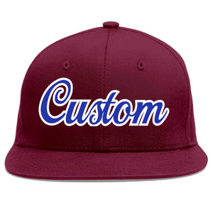 Casquette de baseball sport personnalisée Crimson Royal-White Flat Eaves