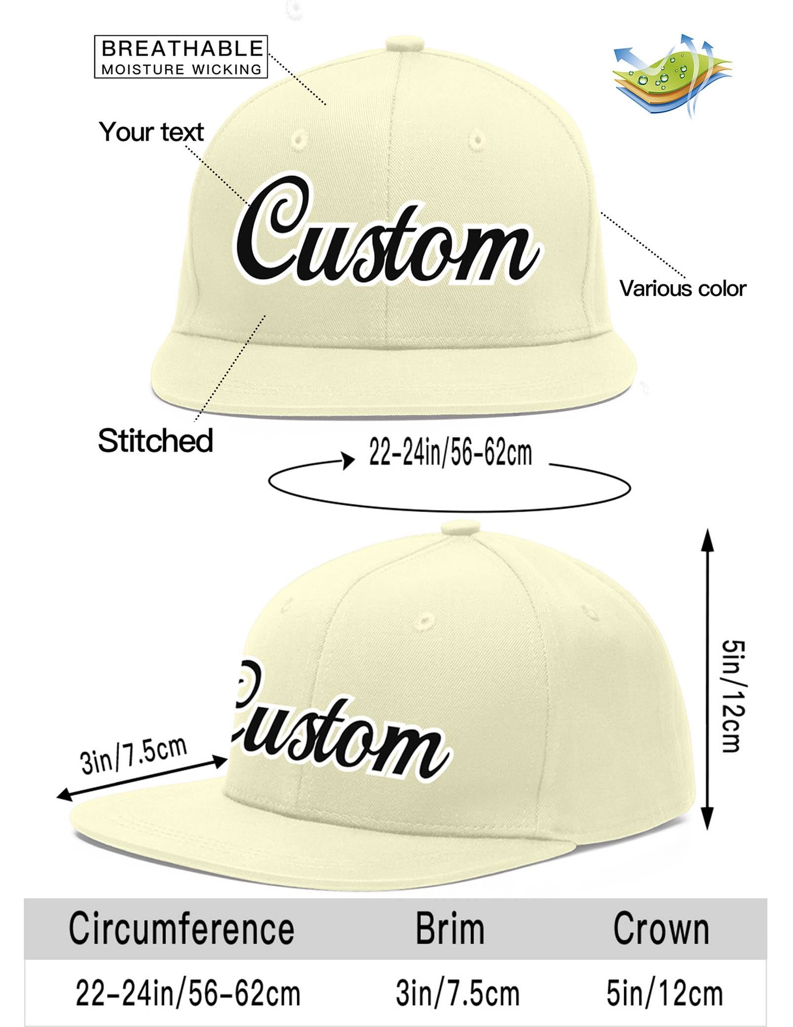 Custom Cream Gold-Navy Flat Eaves Sport Baseball Cap