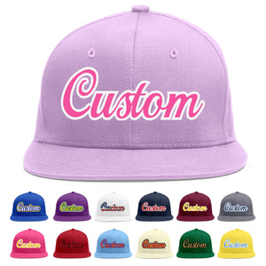 Casquette de baseball de sport personnalisée, violet clair, rose et blanc, avec avant-toit plat