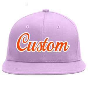 Casquette de baseball sport personnalisée violet clair orange-blanc