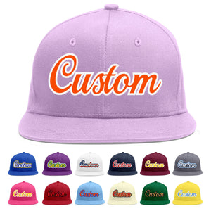 Casquette de baseball sport personnalisée violet clair orange-blanc